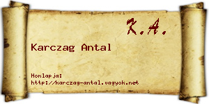 Karczag Antal névjegykártya